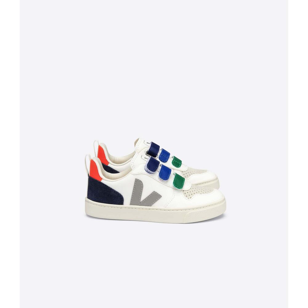 Veja V-10 CHROMEFREE Topanky Detske White/Blue | SK 742NWY